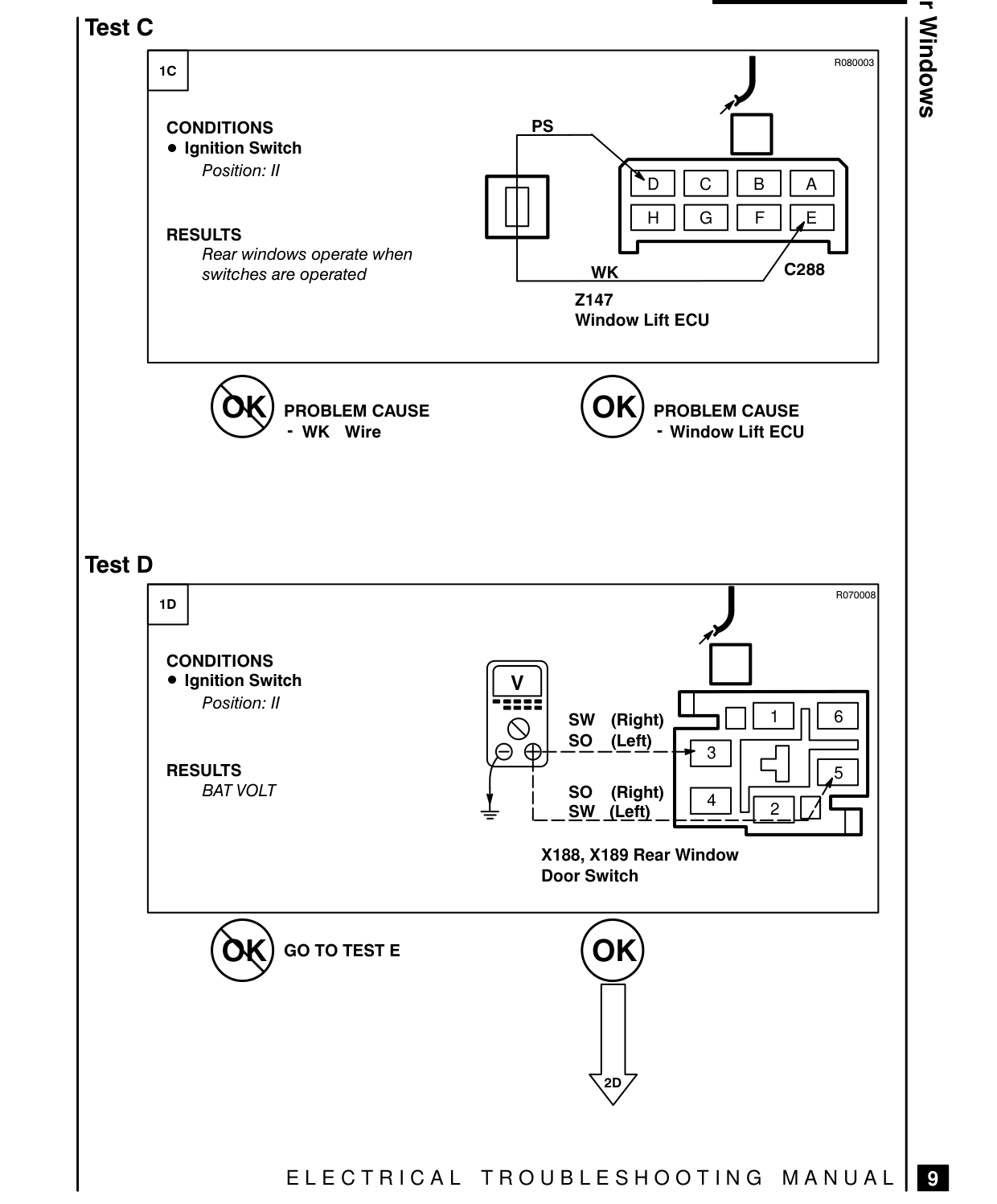 Power Windows – Fault Diagnosis