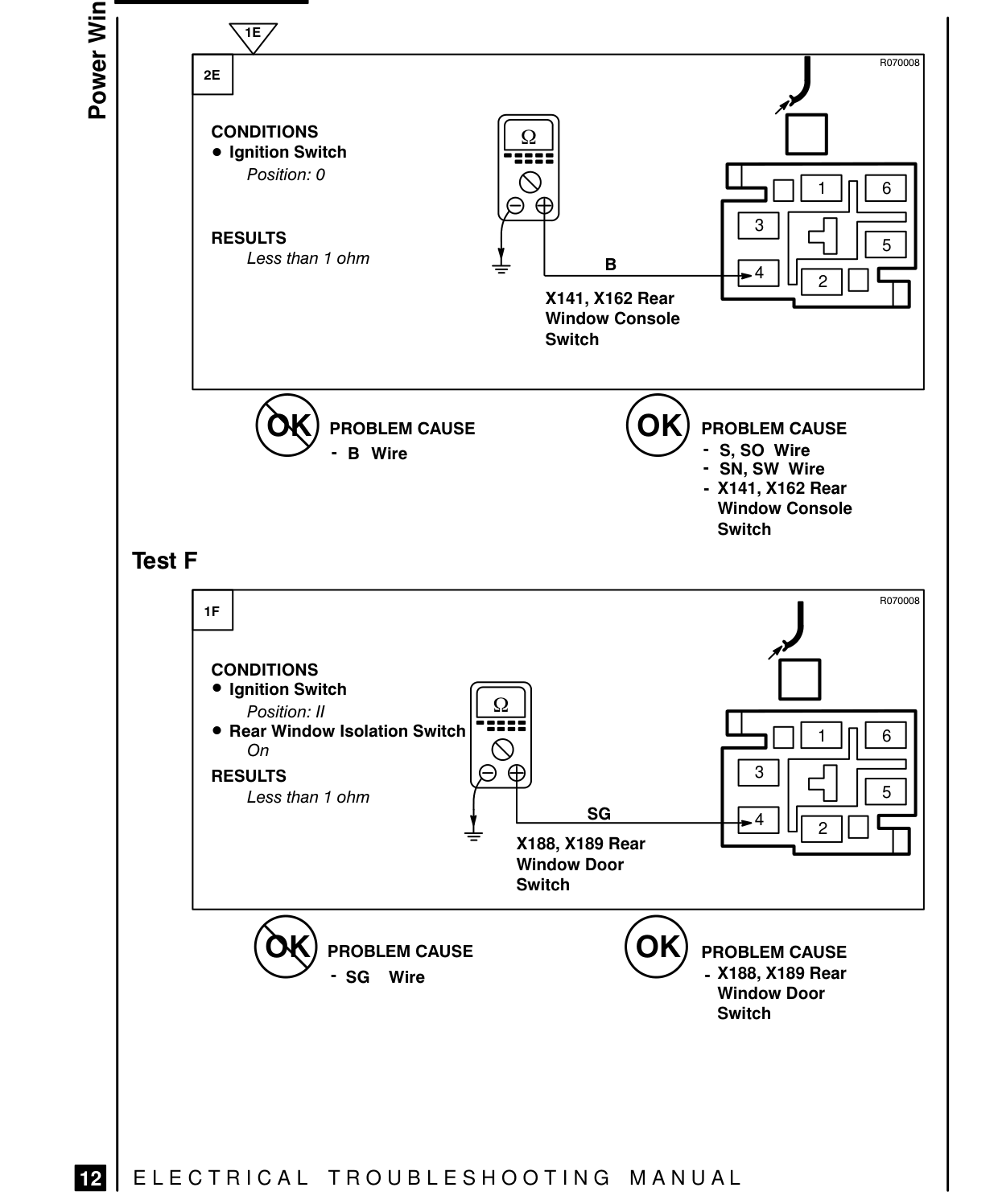 Power Windows – Fault Diagnosis
