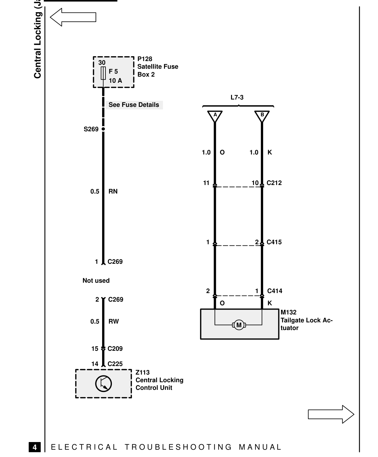 Central Locking (Japan) – Circuit Diagram