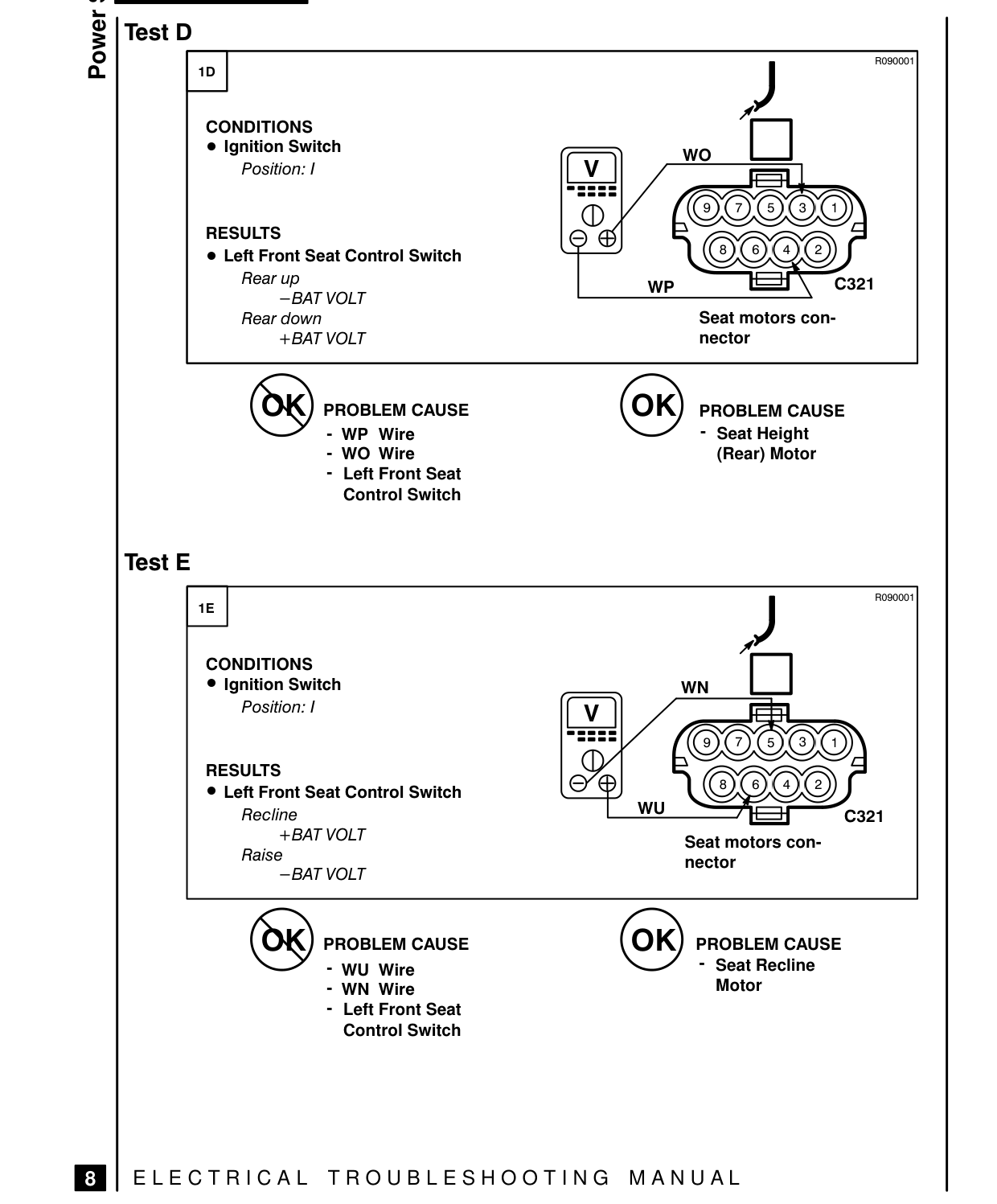 Power Seats – Fault Diagnosis