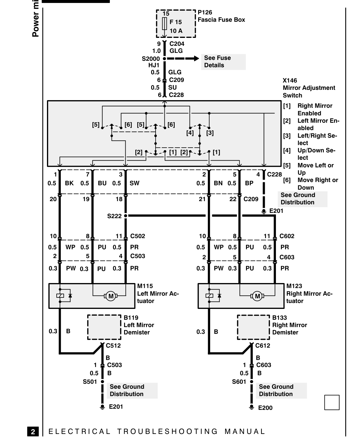 Power Mirrors – Circuit Diagram
