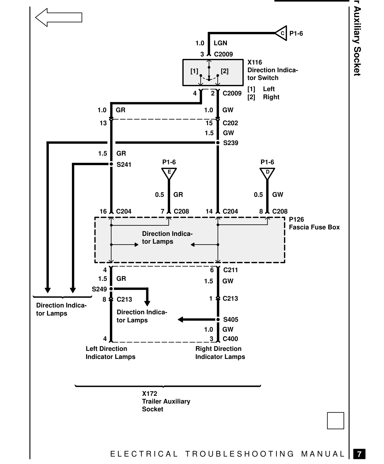 Trailer Auxiliary Socket – Circuit Diagram