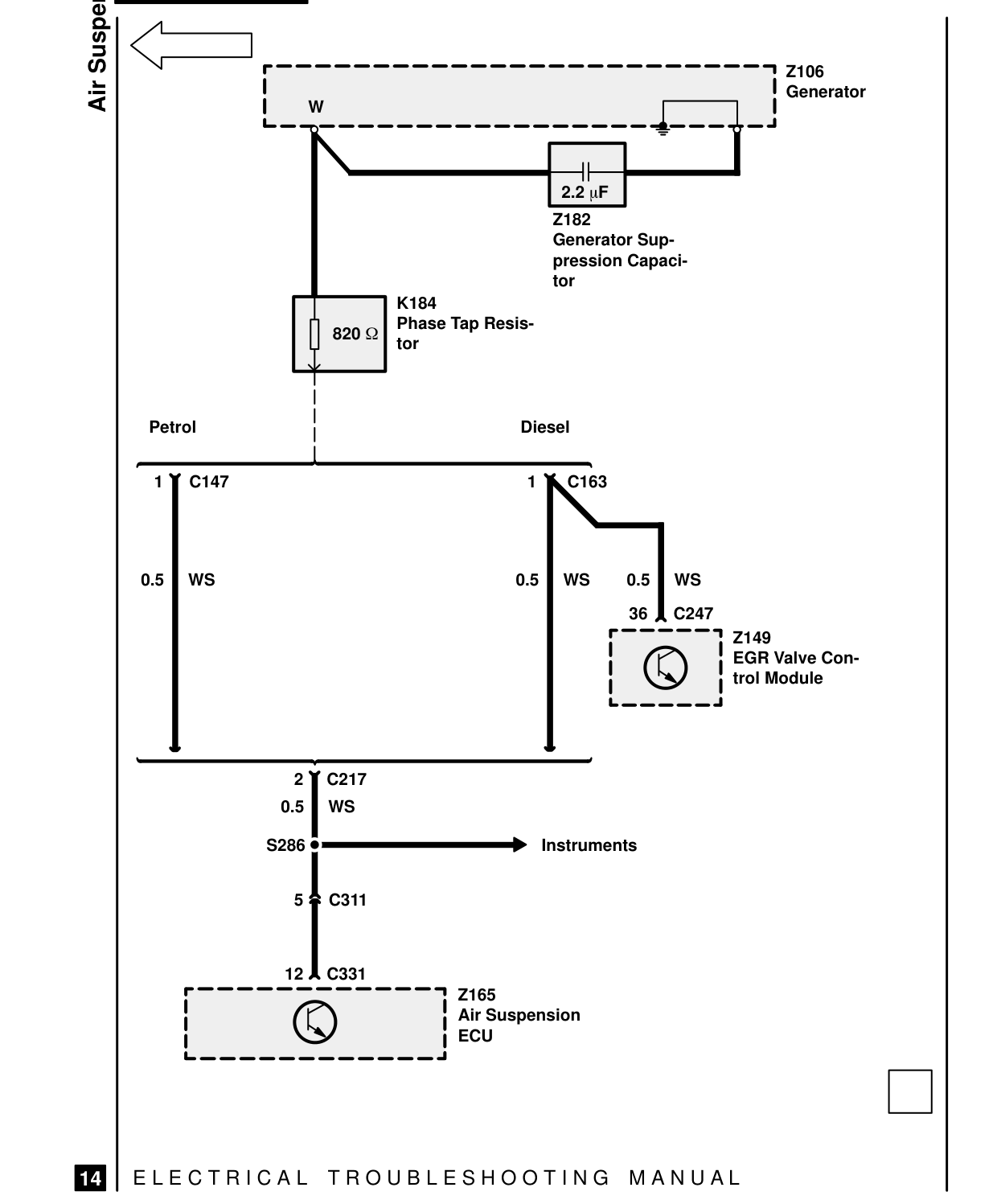 Air Suspension – Circuit Diagram