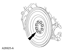Step 3: Remove the bolts and the flexplate.