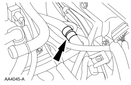 Step 23: Disconnect the fuel charging wiring from the crash bracket and the wiring support bracket and remove the harnes