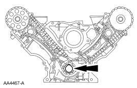 Step 50: Position the crankshaft with the keyway at the 12 o'clock position.