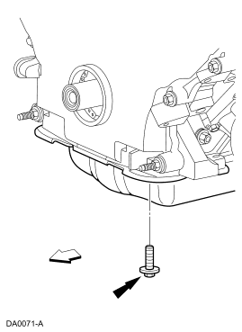 Step 46: Remove the front 4 oil pan bolts.