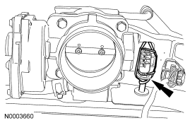 Step 26: Remove the intake manifold crash bracket bolt and prevent the bolt from contacting the cylinder head with a rub