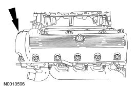 Step 35: Loosen the studs and bolts and remove the valve cover.