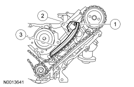 Step 51: Remove the timing chain tensioning system from both timing chains.