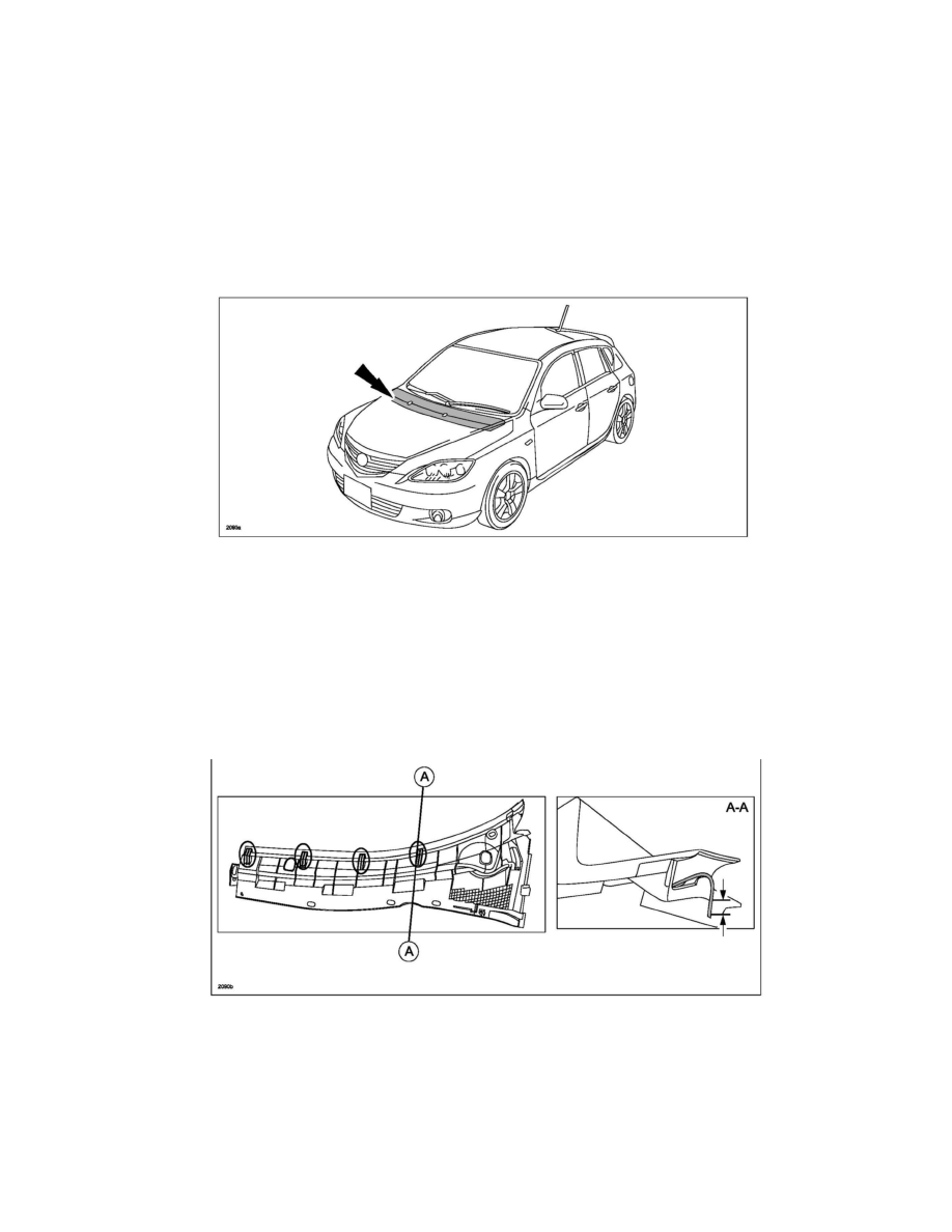 Mazda 3 Service Manual: Cowl Grille RemovalInstallation Mazda 3 Service Manual: Cowl Grille RemovalInstallation