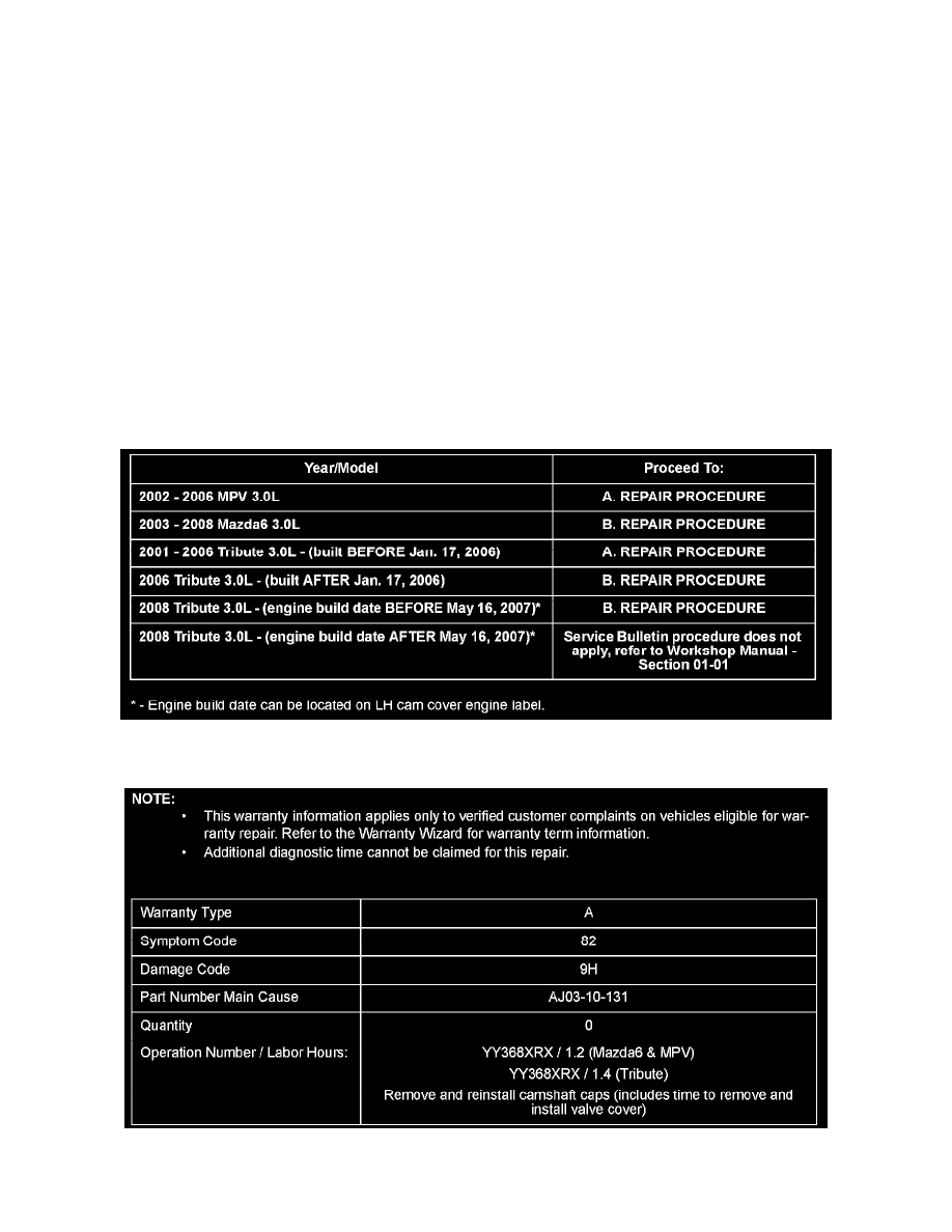 Engine, Cooling and Exhaust > Engine > Camshaft, Lifters and Push Rods > Camshaft, Engine > Component Information > Technical Service Bulletins > All Other ...