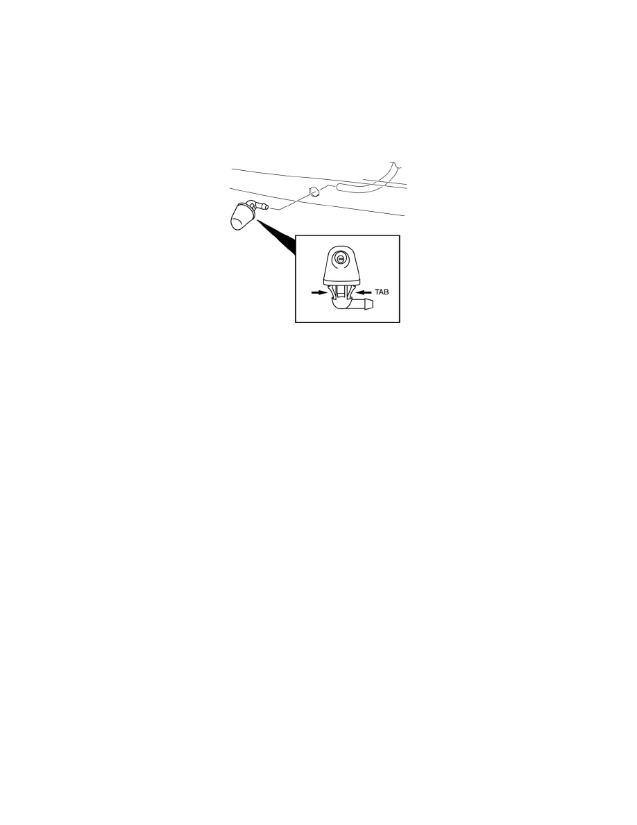 Mazda 3 Service Manual: Rear Washer Nozzle Adjustment Mazda 3 Service Manual: Rear Washer Nozzle Adjustment