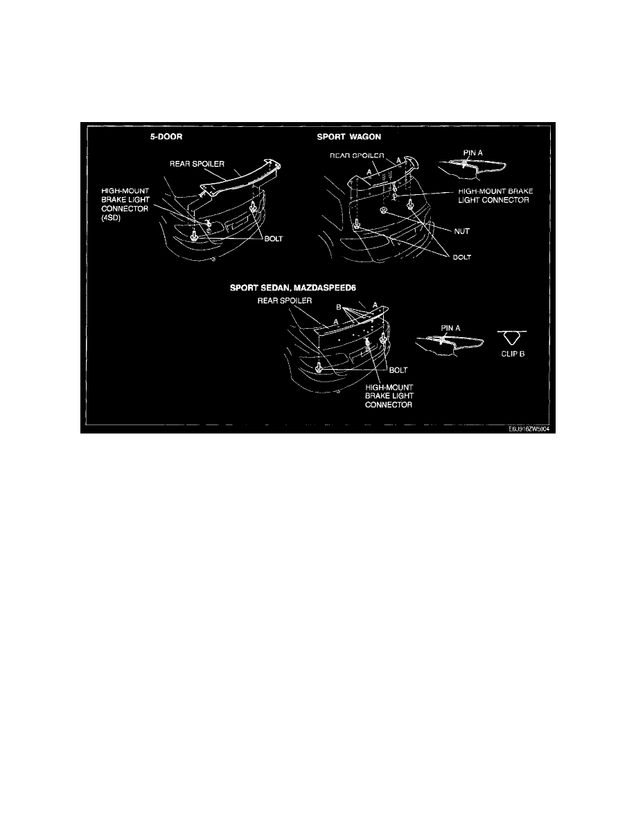 Mazda 3 Service Manual: Rear Spoiler RemovalInstallation Mazda 3 Service Manual: Rear Spoiler RemovalInstallation