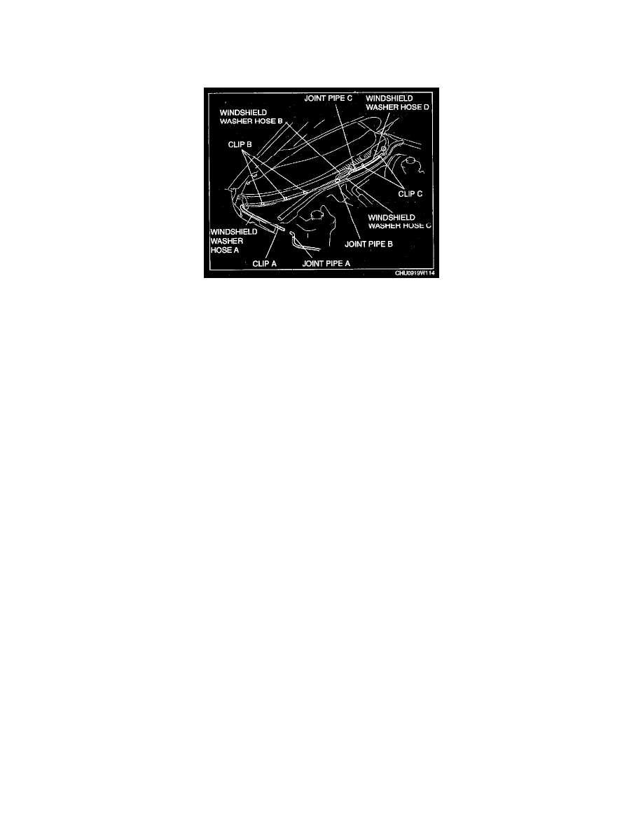 Mazda 3 Service Manual: Windshield Washer Hose RemovalInstallation Mazda 3 Service Manual: Windshield Washer Hose RemovalInstallation