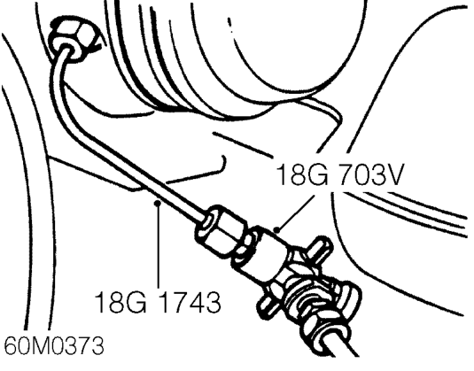 Test 18g 703v, 18g 1743 – Depressurise and evacuate the hydragas unit on the low side of the car.