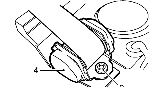 Seat belt – Remove hoodwell trim. See BODY, Interior trim components.