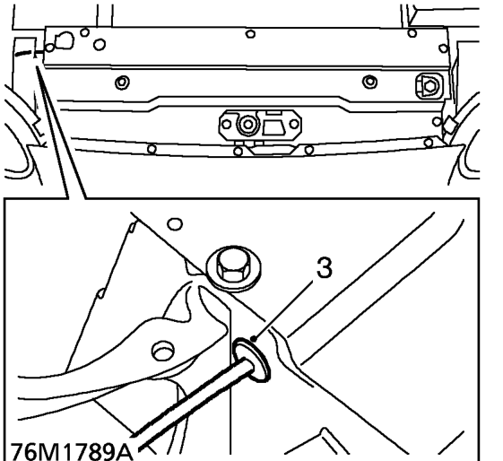 Bonnet release cable – Release cable from bonnet lock plate.