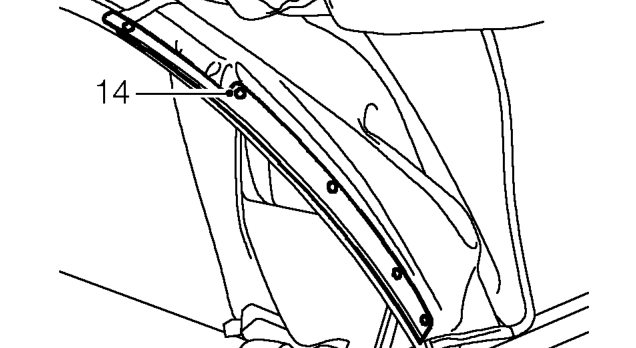 Fold rear of hood, up to release from body.
