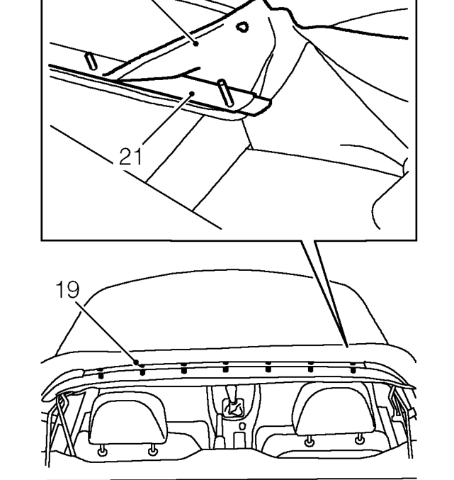 Release felt covering from 3rd hood bow.