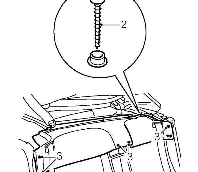 Rear bulkhead finisher – Using tool 18G 1744, remove Torx bolt securing seat belt straps to seat frames.