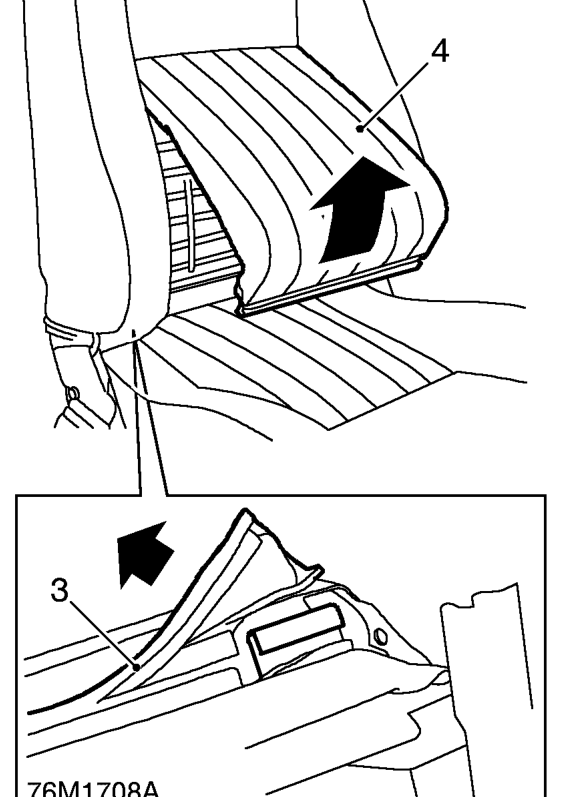 Squab pad - centre – Remove seat. See this section.