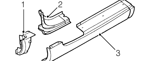 Outer sill – Doors are serviced both as a complete assembly and as separate outer panels.