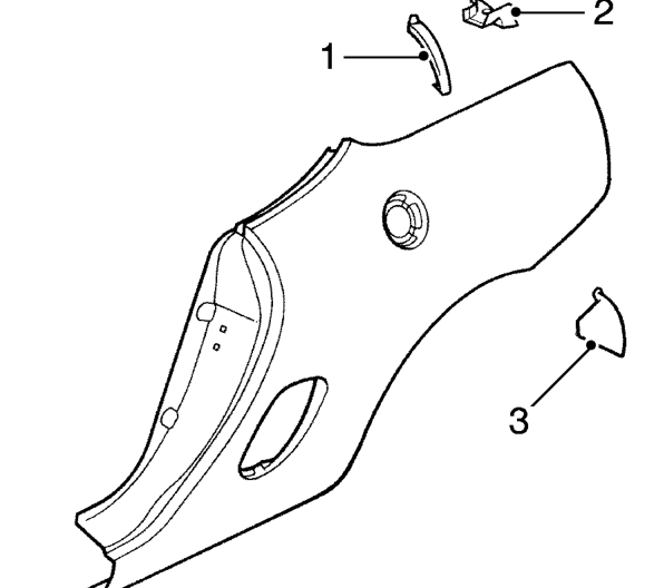 Tonneau assembly – Outer sills are serviced separately as a sill front closing (1), front extension (2) and o