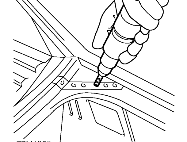 Remove panel – Expose resistance spot welds. For those spot welds which are not obviously visible, use a 