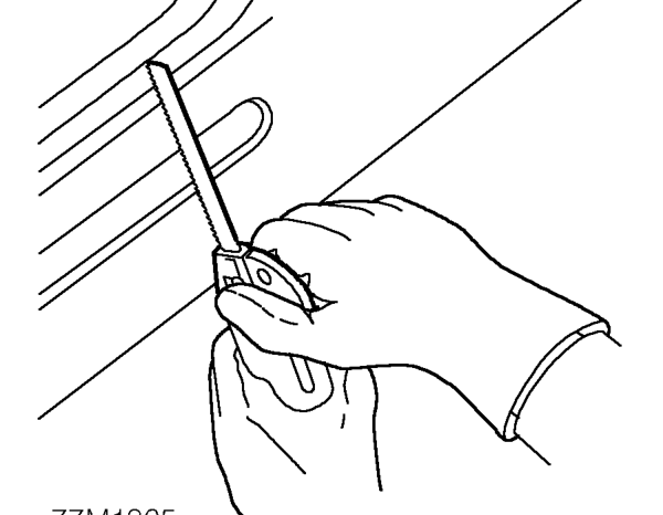 Prepare new surfaces – Mark out bulk of new panel and trim to size, leaving approximately 50mm overlap with exist
