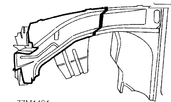 Front valance section – Remove front fender.
