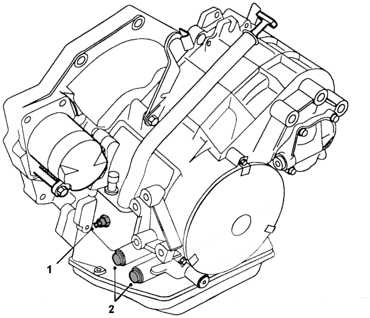 Ratio control motor – The ratio control motor is housed inside the transmission, adjacent to the oil cooler pipe