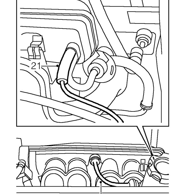 Release fuel return hose from pipe.