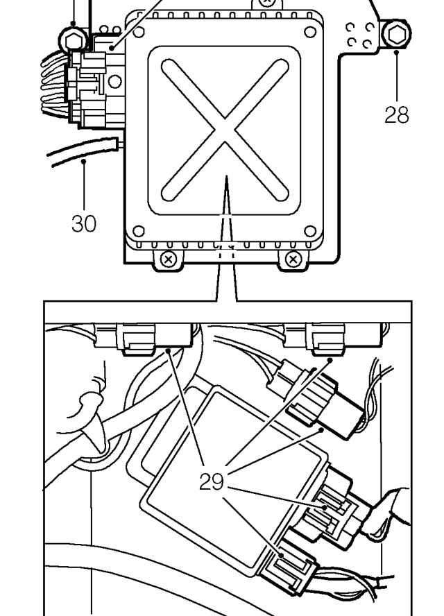 Disconnect Lucar from starter motor solenoid and release cable tie from solenoid body.