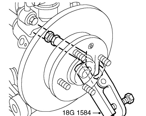 Release nut securing track control rod to hub assembly.