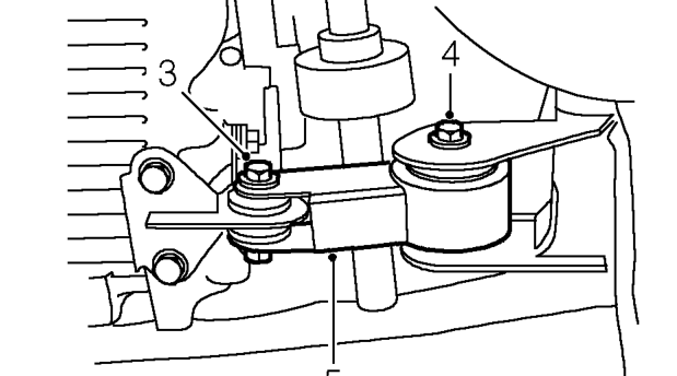Engine mounting - rear – Support engine on jack.