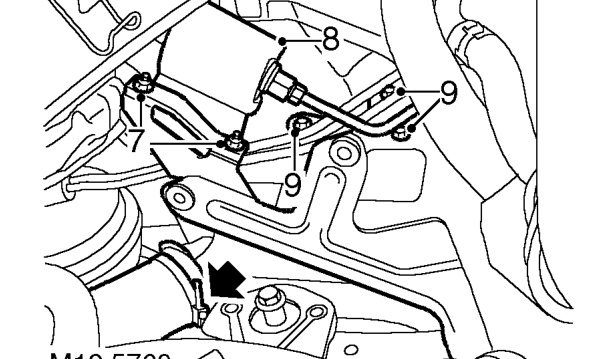 Engine mounting - lh - steptronic (em-cvt) models – Release 3 cables from air cleaner support bracket.