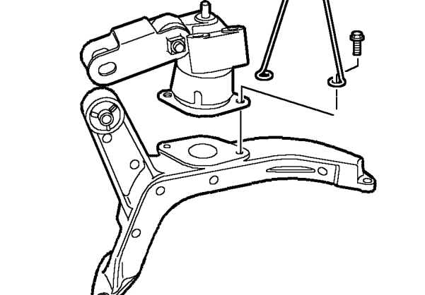 Manoeuvre buttress and engine mount assembly from wheel arch.
