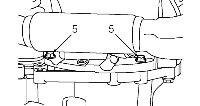 Oil sump – Remove nut and bolt securing engine rear mount to engine.