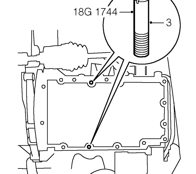 Apply sealant from kit, Part No. GUG 705963GM to sump joint face and spread to an even fil