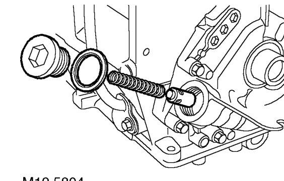 Oil pressure relief valve – Remove closing panel.