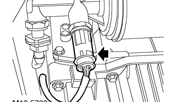 Sensor - oil temperature – Raise rear of vehicle.