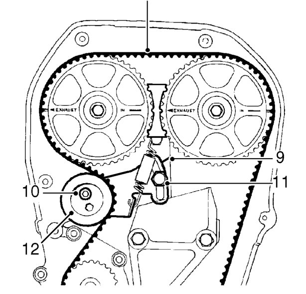 Remove camshaft timing belt lower front cover. See this section.