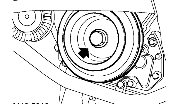 Lock crankshaft using tool 18G 1571 and secure with 2 bolts.