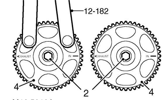 Camshaft timing belt gear – Remove and discard camshaft timing belt. See this section.