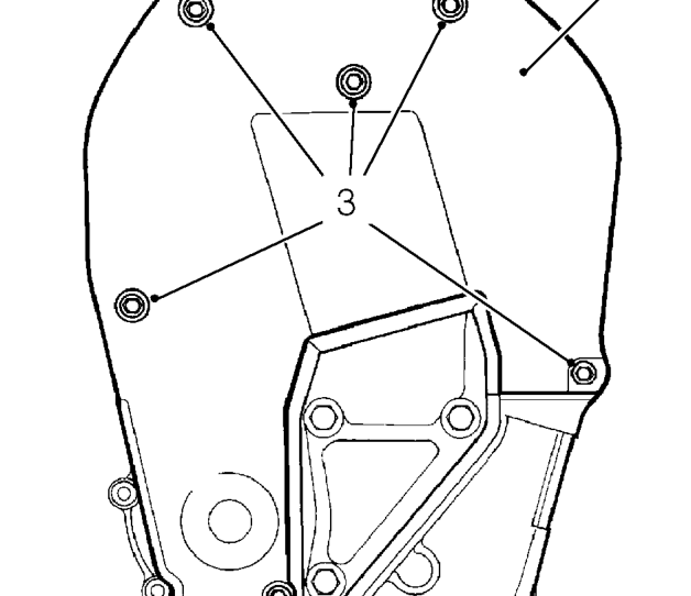 Timing belt upper front cover – Remove engine cover. See this section.
