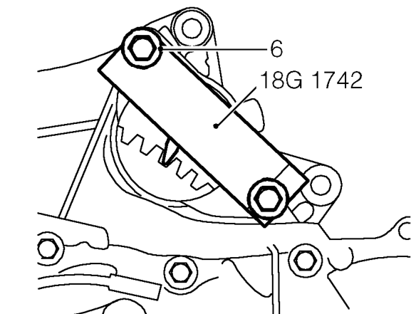 Timing belt lower front cover – Remove starter motor. See ELECTRICAL, Repairs.