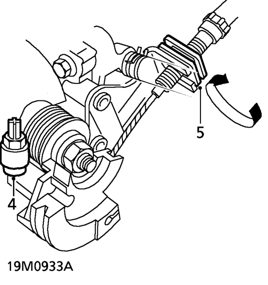 Throttle cable – Position outer cable to abutment bracket so that adjusting nut is in contact with top of a