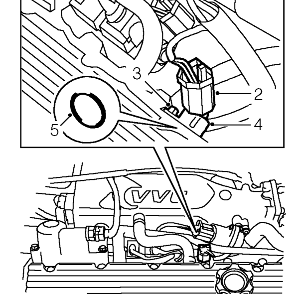 Sensor - camshaft position (cmp) - vvc – Remove engine compartment access panel. See BODY, Exterior fittings.