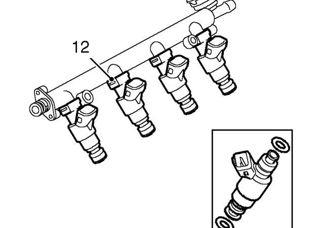 Remove the fuel rail complete with injectors.